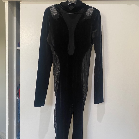 ASOS Velvet + Mesh jumpsuit - Picture 1 of 5